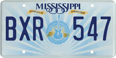 MS license plate BXR547