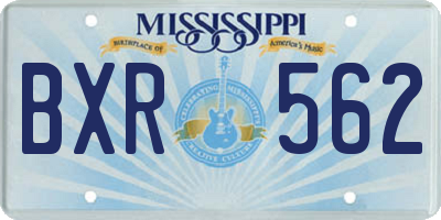 MS license plate BXR562