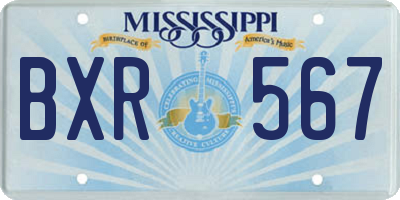 MS license plate BXR567