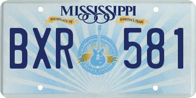 MS license plate BXR581
