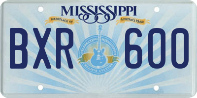 MS license plate BXR600