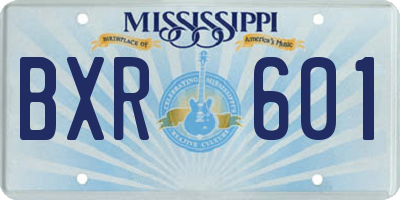 MS license plate BXR601