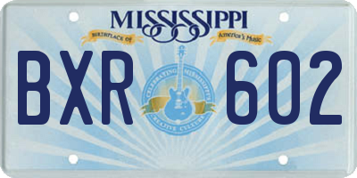 MS license plate BXR602
