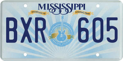 MS license plate BXR605