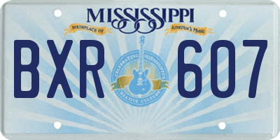 MS license plate BXR607