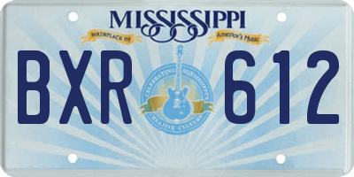 MS license plate BXR612