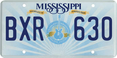 MS license plate BXR630
