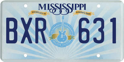 MS license plate BXR631