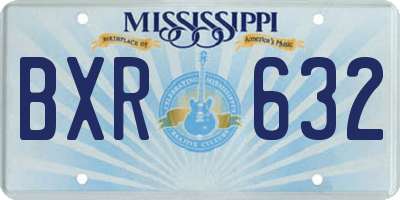 MS license plate BXR632