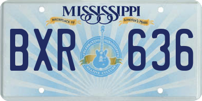 MS license plate BXR636