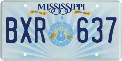 MS license plate BXR637