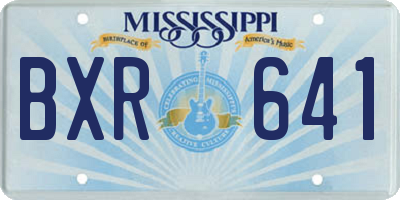MS license plate BXR641