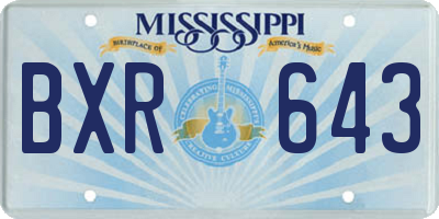 MS license plate BXR643
