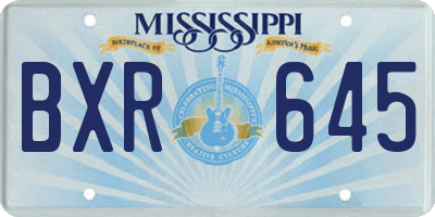MS license plate BXR645