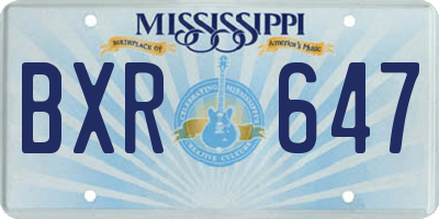 MS license plate BXR647