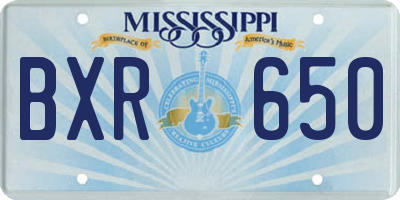 MS license plate BXR650