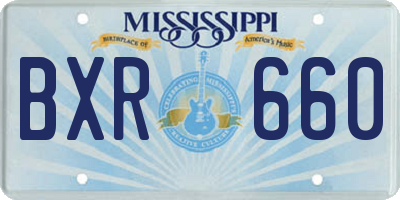 MS license plate BXR660