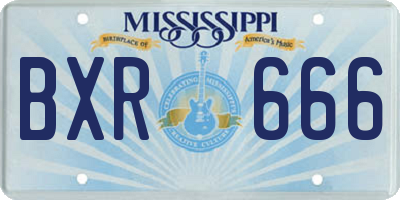 MS license plate BXR666