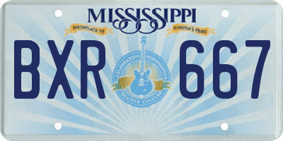 MS license plate BXR667