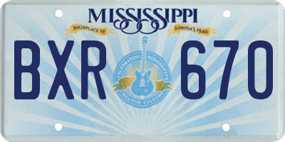 MS license plate BXR670