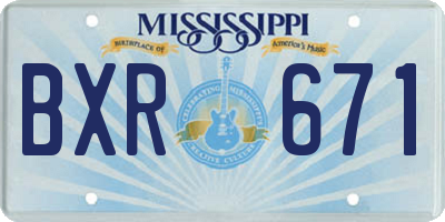 MS license plate BXR671