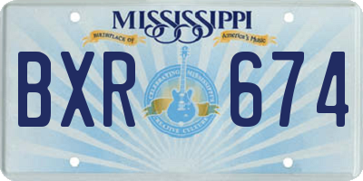 MS license plate BXR674
