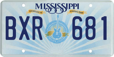 MS license plate BXR681