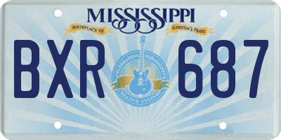 MS license plate BXR687