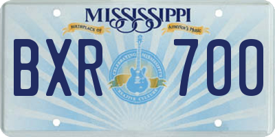 MS license plate BXR700