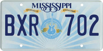 MS license plate BXR702