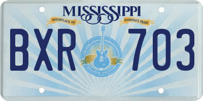 MS license plate BXR703