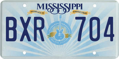 MS license plate BXR704