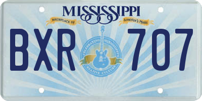 MS license plate BXR707