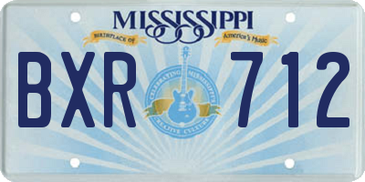 MS license plate BXR712