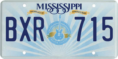 MS license plate BXR715