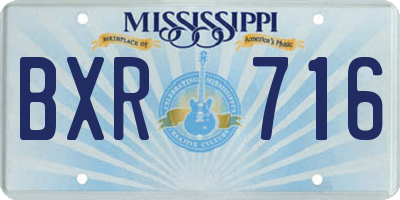 MS license plate BXR716