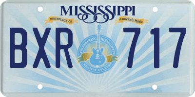 MS license plate BXR717