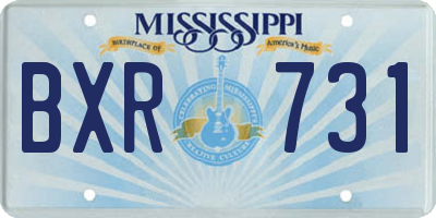 MS license plate BXR731