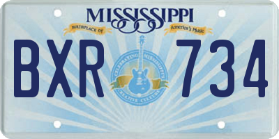 MS license plate BXR734
