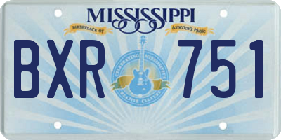 MS license plate BXR751
