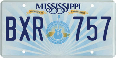 MS license plate BXR757