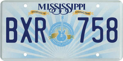 MS license plate BXR758