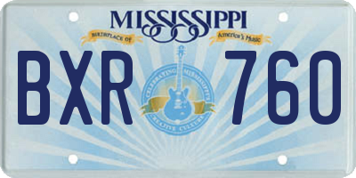 MS license plate BXR760