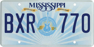 MS license plate BXR770