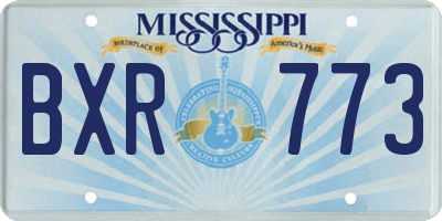 MS license plate BXR773