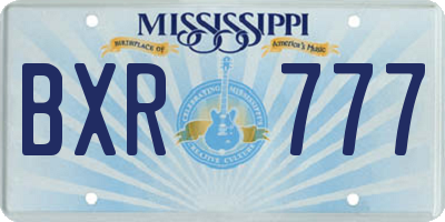 MS license plate BXR777