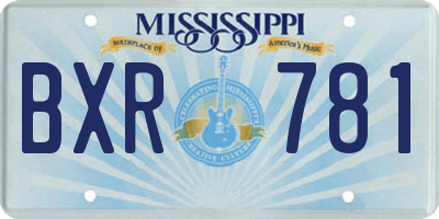 MS license plate BXR781