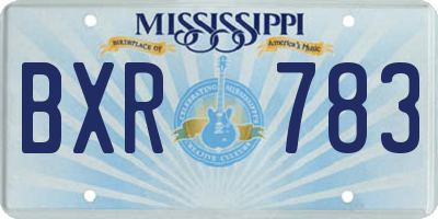 MS license plate BXR783