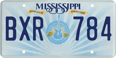 MS license plate BXR784