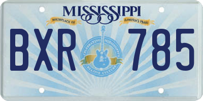MS license plate BXR785